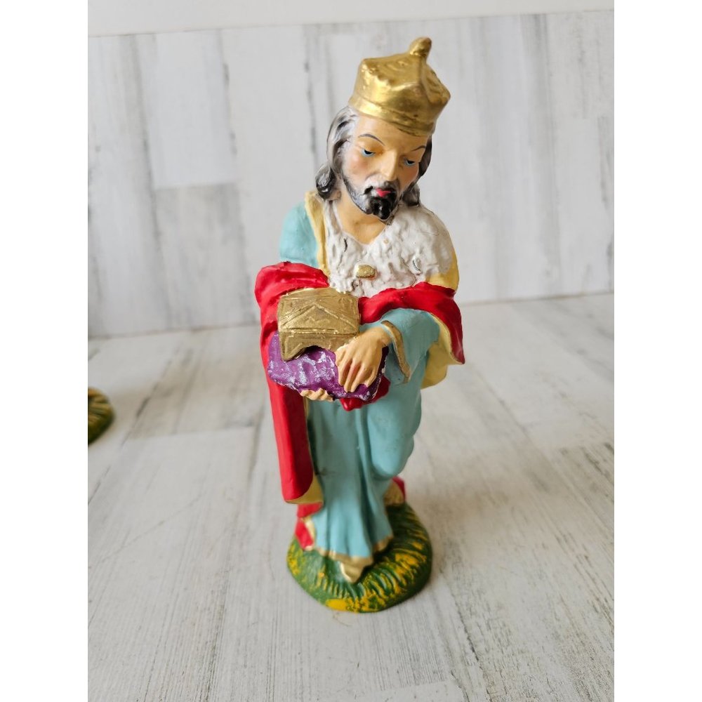 Vintage‎ fontanini paper mache 77 Wiseman large myrrh village Xmas decor